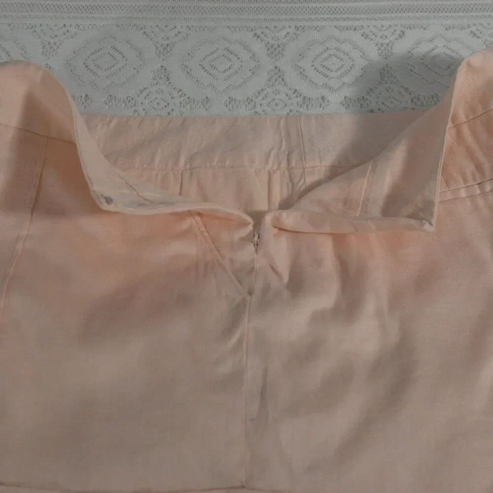 LOFT Marissa Blush Pink Linen Blend Cuffed Shorts Size 14